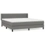 Box spring bed with dark gray fabric mattress 160x200 cm by , Beds and slatted bases - Ref: Foro24-3129802, Price: 501,86 €, ...