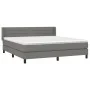 Box spring bed with dark gray fabric mattress 160x200 cm by , Beds and slatted bases - Ref: Foro24-3129802, Price: 501,86 €, ...