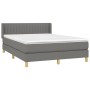 Cama box spring con colchón tela gris oscuro 140x200 cm de , Camas y somieres - Ref: Foro24-3130434, Precio: 438,37 €, Descue...