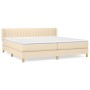 Box spring bed with cream fabric mattress 200x200 cm by , Beds and slatted bases - Ref: Foro24-3130462, Price: 557,79 €, Disc...