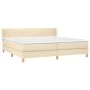 Cama box spring con colchón tela color crema 200x200 cm de , Camas y somieres - Ref: Foro24-3130462, Precio: 593,11 €, Descue...