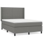 Box spring bed with dark gray fabric mattress 140x200 cm by , Beds and slatted bases - Ref: Foro24-3131594, Price: 509,14 €, ...