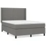 Box spring bed with dark gray fabric mattress 140x200 cm by , Beds and slatted bases - Ref: Foro24-3131594, Price: 496,35 €, ...