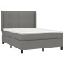 Box spring bed with dark gray fabric mattress 140x200 cm by , Beds and slatted bases - Ref: Foro24-3131594, Price: 509,14 €, ...