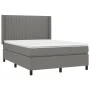 Box spring bed with dark gray fabric mattress 140x200 cm by , Beds and slatted bases - Ref: Foro24-3131594, Price: 496,35 €, ...