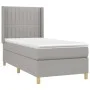 Box spring bed with light gray fabric mattress 100x200 cm by , Beds and slatted bases - Ref: Foro24-3132129, Price: 344,62 €,...
