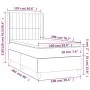 Box spring bed with light gray fabric mattress 100x200 cm by , Beds and slatted bases - Ref: Foro24-3132129, Price: 344,62 €,...