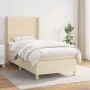 Box spring bed with cream fabric mattress 100x200 cm by , Beds and slatted bases - Ref: Foro24-3132134, Price: 375,93 €, Disc...