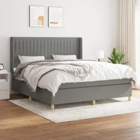 Box spring bed with dark gray fabric mattress 160x200 cm by , Beds and slatted bases - Ref: Foro24-3132162, Price: 558,17 €, ...
