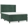 Box spring bed with dark green velvet mattress 140x200 cm by , Beds and slatted bases - Ref: Foro24-3132804, Price: 518,42 €,...