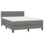 Box spring bed mattress and LED lights dark gray fabric 140x190 cm by , Beds and slatted bases - Ref: Foro24-3133310, Price: ...