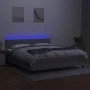 Cama box spring colchón y luces LED tela gris claro 160x200 cm de , Camas y somieres - Ref: Foro24-3133325, Precio: 480,03 €,...
