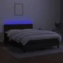 Box spring bed mattress and LED lights black fabric 140x200 cm by , Beds and slatted bases - Ref: Foro24-3133319, Price: 449,...