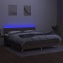 Boxspringbett mit LED-Matratze taupegrauer Stoff 160x200 cm von , Betten und Lattenroste - Ref: Foro24-3133809, Preis: 515,68...