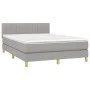 Box spring bed mattress and LED lights light gray fabric 140x200 cm by , Beds and slatted bases - Ref: Foro24-3133877, Price:...