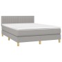 Boxspringbettmatratze und LED-Leuchten aus hellgrauem Stoff 140x200 cm von , Betten und Lattenroste - Ref: Foro24-3133877, Pr...