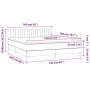 Box spring bed with LED mattress taupe gray fabric 160x200 cm by , Beds and slatted bases - Ref: Foro24-3133889, Price: 514,6...