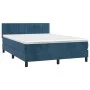 Box spring bed with mattress and LED dark blue velvet 140x200 cm by , Beds and slatted bases - Ref: Foro24-3134529, Price: 42...