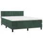Box spring bed with mattress and LED dark green velvet 140x190cm by , Beds and slatted bases - Ref: Foro24-3134522, Price: 45...