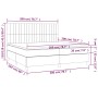 Cama box spring con colchón tela y LED gris claro 200x200 cm de , Camas y somieres - Ref: Foro24-3135061, Precio: 680,41 €, D...