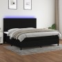 Box spring bed mattress and LED lights black fabric 200x200 cm by , Beds and slatted bases - Ref: Foro24-3135063, Price: 654,...