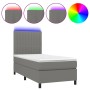 Cama box spring colchón y luces LED tela gris oscuro 100x200 cm de , Camas y somieres - Ref: Foro24-3135014, Precio: 352,59 €...