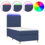 Box spring bed mattress and LED lights blue fabric 80x200 cm by , Beds and slatted bases - Ref: Foro24-3135475, Price: 324,81...