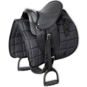 10" black pony saddle set by vidaXL, Frames - Ref: Foro24-91179, Price: 140,72 €, Discount: %