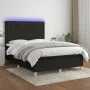 Cama box spring colchón y luces LED tela negro 140x190 cm de , Camas y somieres - Ref: Foro24-3135591, Precio: 455,29 €, Desc...