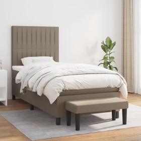 Box spring bed with taupe gray fabric mattress 80x200 cm by , Beds and slatted bases - Ref: Foro24-3136713, Price: 382,84 €, ...