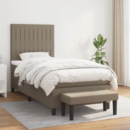 Box spring bed with taupe gray fabric mattress 80x200 cm by , Beds and slatted bases - Ref: Foro24-3136713, Price: 376,01 €, ...