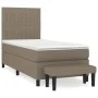 Box spring bed with taupe gray fabric mattress 80x200 cm by , Beds and slatted bases - Ref: Foro24-3136713, Price: 376,01 €, ...