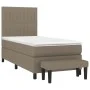 Box spring bed with taupe gray fabric mattress 80x200 cm by , Beds and slatted bases - Ref: Foro24-3136713, Price: 376,01 €, ...