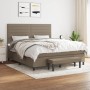 Box spring bed with taupe gray fabric mattress 160x200 cm by , Beds and slatted bases - Ref: Foro24-3136689, Price: 645,83 €,...