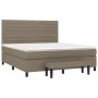 Box spring bed with taupe gray fabric mattress 160x200 cm by , Beds and slatted bases - Ref: Foro24-3136689, Price: 665,97 €,...