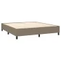 Box spring bed with taupe gray fabric mattress 160x200 cm by , Beds and slatted bases - Ref: Foro24-3136689, Price: 665,97 €,...