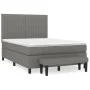 Box spring bed with dark gray fabric mattress 140x200 cm by , Beds and slatted bases - Ref: Foro24-3136758, Price: 538,66 €, ...