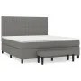 Box spring bed with dark gray fabric mattress 160x200 cm by , Beds and slatted bases - Ref: Foro24-3136766, Price: 611,10 €, ...