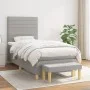 Box spring bed with light gray fabric mattress 80x200 cm by , Beds and slatted bases - Ref: Foro24-3137189, Price: 343,43 €, ...