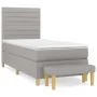 Box spring bed with light gray fabric mattress 80x200 cm by , Beds and slatted bases - Ref: Foro24-3137189, Price: 343,43 €, ...