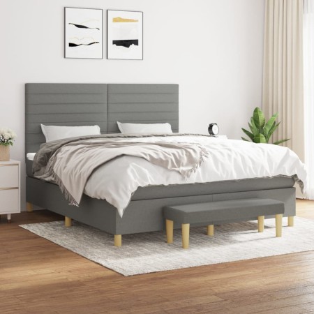 Boxspringbett mit dunkelgrauer Stoffmatratze 160x200 cm von , Betten und Lattenroste - Ref: Foro24-3137246, Preis: 610,66 €, ...
