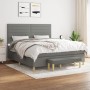 Box spring bed with dark gray fabric mattress 160x200 cm by , Beds and slatted bases - Ref: Foro24-3137246, Price: 610,66 €, ...