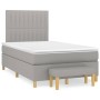 Box spring bed with light gray fabric mattress 120x200 cm by , Beds and slatted bases - Ref: Foro24-3137301, Price: 433,52 €,...