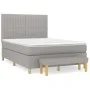 Box spring bed with light gray fabric mattress 140x200 cm by , Beds and slatted bases - Ref: Foro24-3137317, Price: 534,81 €,...