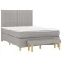 Box spring bed with light gray fabric mattress 140x200 cm by , Beds and slatted bases - Ref: Foro24-3137317, Price: 534,81 €,...