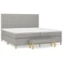 Box spring bed with light gray fabric mattress 200x200 cm by , Beds and slatted bases - Ref: Foro24-3137341, Price: 717,76 €,...