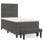 Box spring bed with dark gray velvet mattress 80x200 cm by , Beds and slatted bases - Ref: Foro24-3137870, Price: 355,96 €, D...