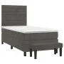 Box spring bed with dark gray velvet mattress 80x200 cm by , Beds and slatted bases - Ref: Foro24-3137870, Price: 346,77 €, D...