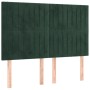 Cama box spring con colchón terciopelo verde oscuro 140x200 cm