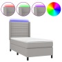 Boxspringbettmatratze und LED-Leuchten aus hellgrauem Stoff 80x200 cm von , Betten und Lattenroste - Ref: Foro24-3138349, Pre...